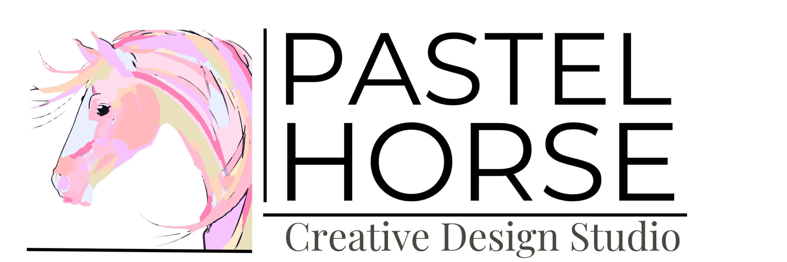 Pastel Horse Logo - Pastel Horse Creative Design Studio with Horse illustration