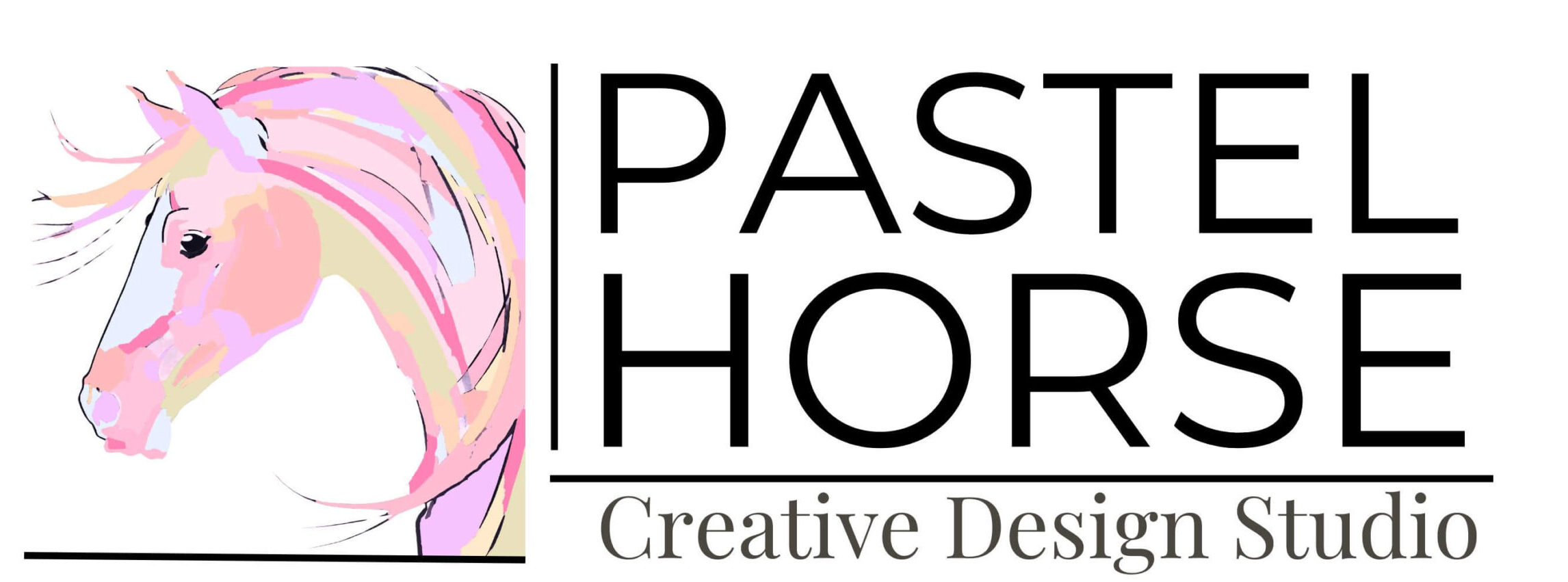 Pastel Horse Logo - Pastel Horse Creative Design Studio with Horse illustration